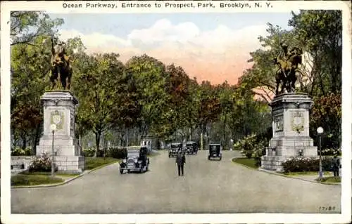 Ak Brooklyn New York City USA, Ocean Parkway, Eingang zum Prospect Park