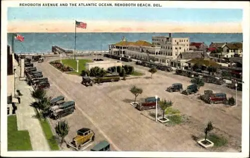 Ak Delaware USA, Rehoboth Avenue und Atlantik, Strand