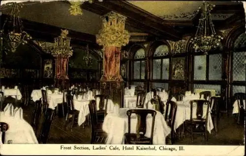 Ak Chicago Illinois USA, Ladies Café, Hotel Kaiserhof