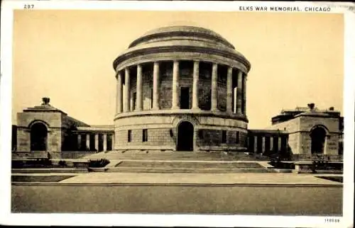 Ak Chicago Illinois USA, Elks War Memorial