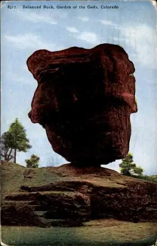 Ak Colorado Springs USA, Balanced Rock, Garten der Götter