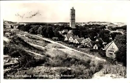 Ak West Terschelling Friesland Niederlande, Panorama, Brandaris, Leuchtturm