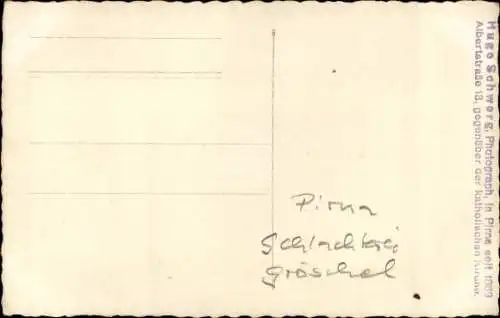 Foto Ak Pirna an der Elbe, Schlachterei Gröschel