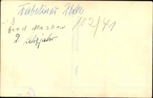 Foto Ak Berlin Wilmersdorf, Auszubildender Gerd Maskow, Handlung, Fehrbelliner Platz