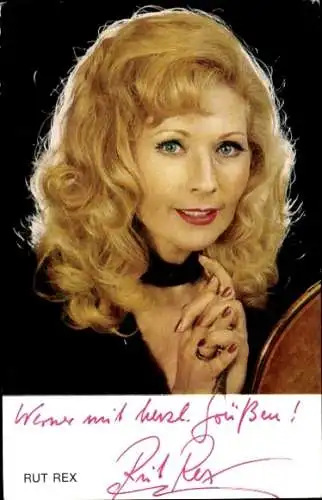 Ak Schauspielerin Rut Rex, Sängerin, Portrait, Autogramm, Mit den Augen einer Frau