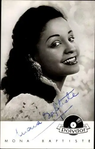 Ak Schauspielerin Mona Baptiste, Portrait, Autogramm, Ohrringe
