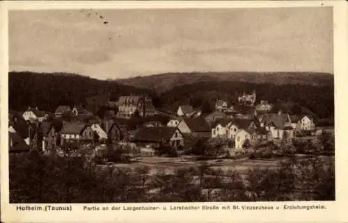 Ak Hofheim am Taunus Hessen, Langenhainer- und Lorsbacher Straße, St.-Vinzenzhaus