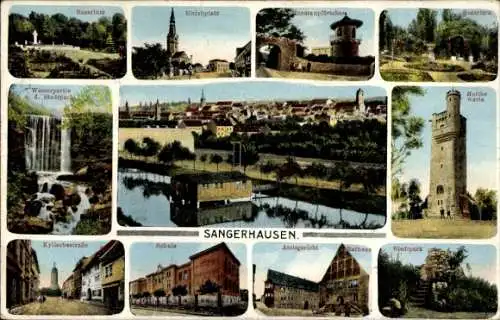 Ak Sangerhausen im Kreis Mansfeld Südharz, Rosarium, Ulrichplatz, Husarenpförtchen, Molktewarte