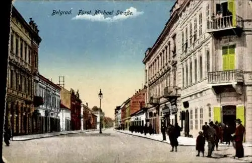 Ak Beograd Belgrad Serbien, Fürst-Michael-Straße