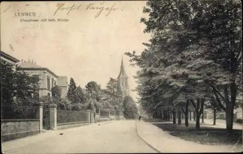 Ak Lennep Remscheid im Bergischen Land, Alleestraße, katholische Kirche