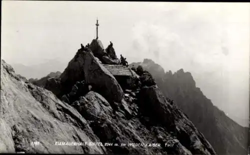 Ak Wilder Kaiser in Tirol, Ellmauerhalt Gipfel
