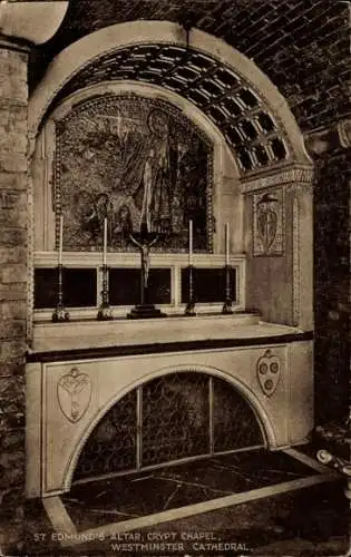 Ak Westminster London City, Westminster Cathedral, St. Edmund's Altar, Kryptakapelle
