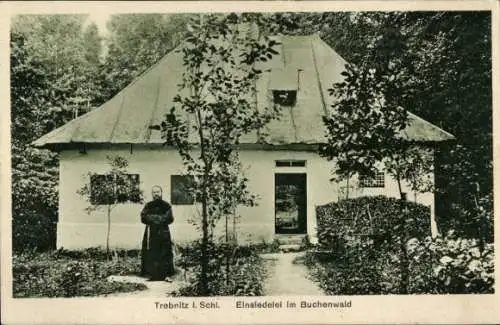 Ak Trzebnica Trebnitz Schlesien, Einsiedelei im Buchenwald