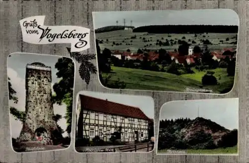 Ak Breungeshain Schotten Vogelsbergkreis, Gesamtansicht, Pension Touristen-Ruh, Taufstein