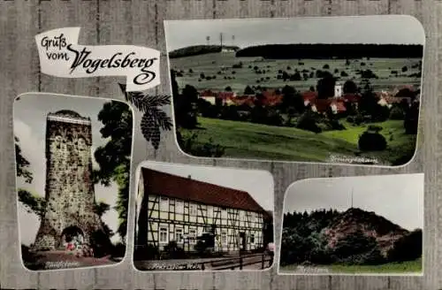 Ak Breungeshain Schotten Vogelsbergkreis, Gesamtansicht, Pension Touristen-Ruh, Taufstein