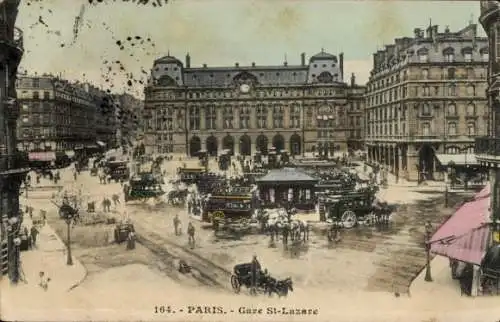 Ak Paris VIII, Gare Saint Lazare, Kutsche