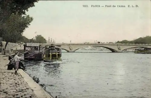 Ak Paris VII, Pont de l’Alma