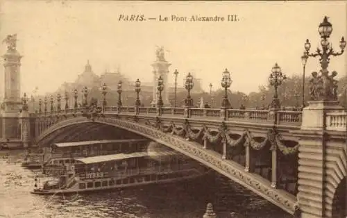 Ak Paris VIIIe Élysée, Pont Alexandre III.