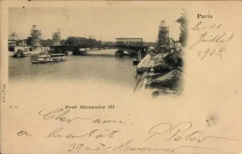 Ak Paris VIIIe Élysée, Pont Alexandre III