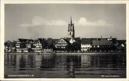 Ak Friedrichshafen am Bodensee, Teilansicht, Kirchturm