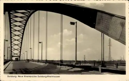 Ak Duisburg im Ruhrgebiet, neue Rheinbrücke, Rheinhausen