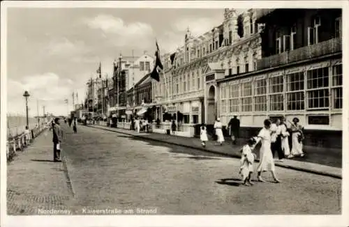 Ak Nordseebad Norderney Ostfriesland, Kaiserstraße am Strand