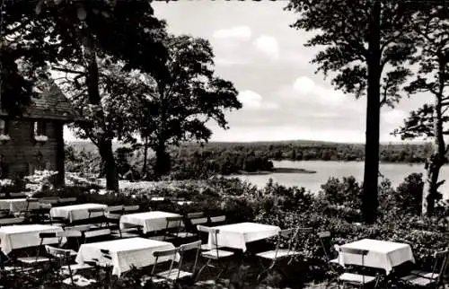 Ak Berlin Zehlendorf Wannsee, Gaststätte Blockhaus Nikolskoe, Terrasse