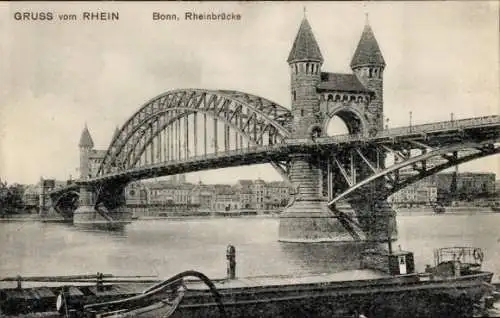 Ak Bonn am Rhein, Rheinbrücke