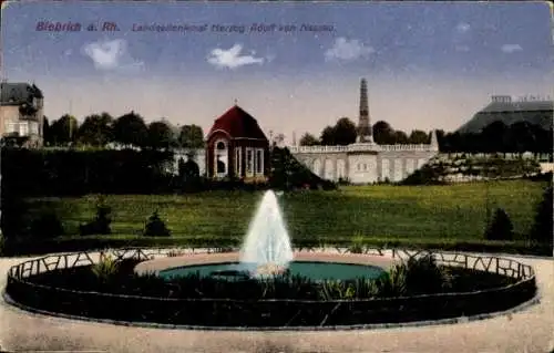 Ak Biebrich am Rhein Wiesbaden, Landesdenkmal Herzog Adolf von Nassau