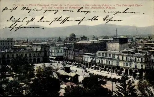 Ak Mexiko Stadt, Plaza Principal, Diputacion y Mercaderes