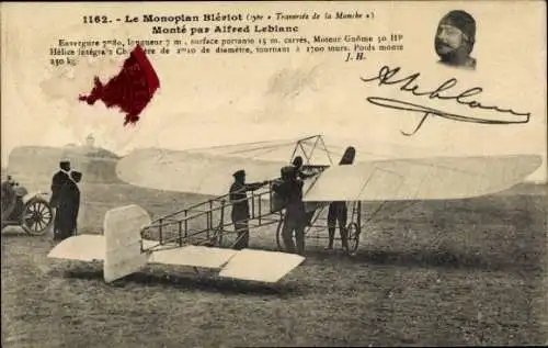Ak Aviation, Bleriot-Eindecker, zusammengebaut von Alfred Leblanc