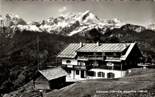 Ak Eckbauer Garmisch Partenkirchen in Oberbayern, Alpspitze, Berggasthof