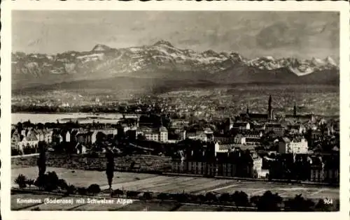 Ak Konstanz am Bodensee, Panorama, Schweizer Alpen