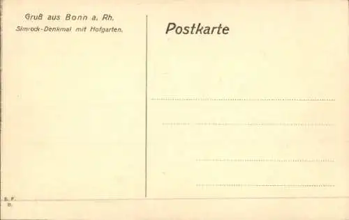 Ak Bonn am Rhein, Simrock-Denkmal, Hofgarten