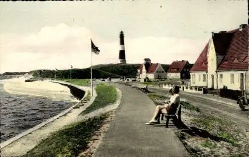 Ak Hörnum auf Sylt Nordfriesland, Leuchtturm, Promenade, Strand