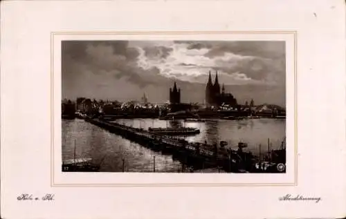 Ak Köln am Rhein, Teilansicht, Dom, Abendstimmung