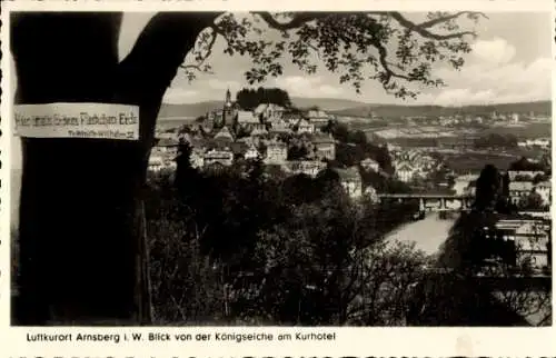 Ak Arnsberg im Sauerland Westfalen, Gesamtansicht, Blick von der Königseiche