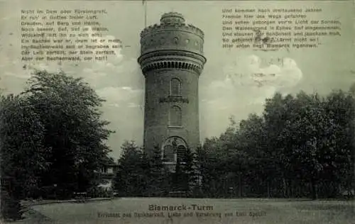 Ak Sachsenwald Hofriede Aumühle im Herzogtum Lauenburg, Bismarck-Turm