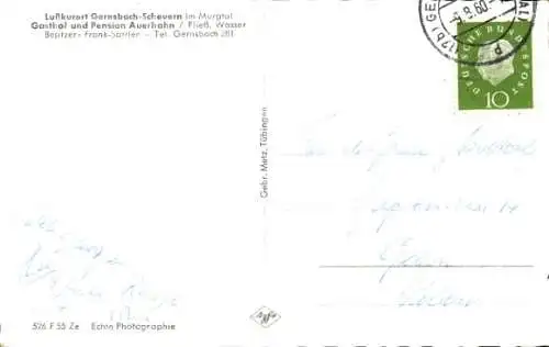 Ak Scheuern Gernsbach im Schwarzwald, Panorama