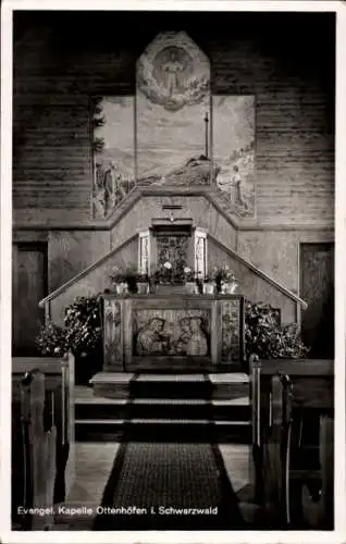 Ak Ottenhöfen im Schwarzwald, Evangelische Kapelle, Innenansicht