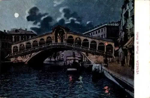 Künstler Ak Venezia Venedig Veneto, Ponte di Rialto