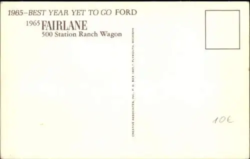 Ak 1965 Fairlane 500 Station Ranch Wagon, Ford, Auto, Reklame
