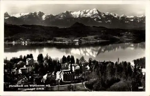 Ak Pörtschach am Wörther See Kärnten, Gesamtansicht, Mittagskogel