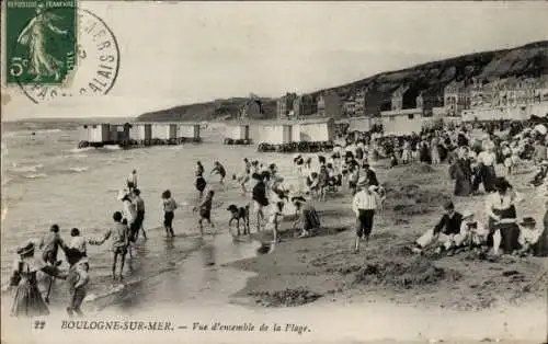 Ak Boulogne sur Mer Pas de Calais, Strand