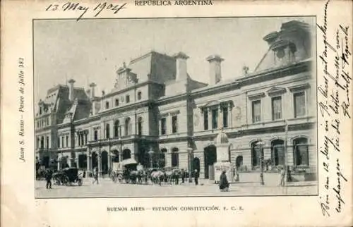 Ak Buenos Aires Argentinien, Bahnhof Constitución