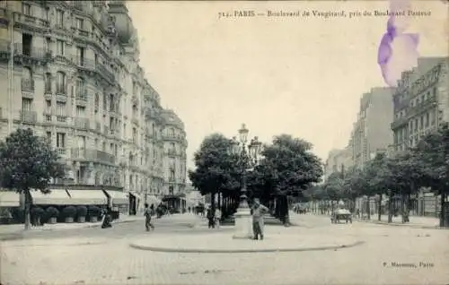 Ak Paris XV Vaugirard, Boulevard pris du Boulevard Pasteur