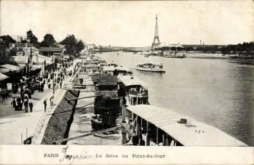 Ak Paris I Louvre, La Seine au Point-du-Jour