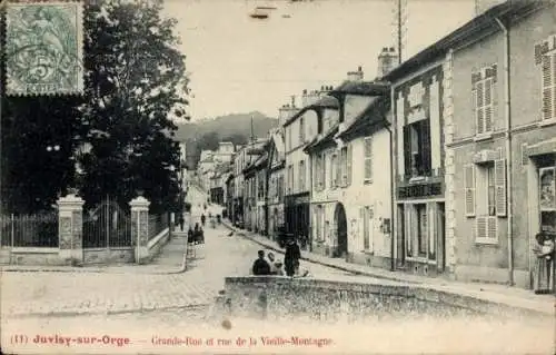 Ak Juvisy sur Orge Essonne, Grande-Rue et rue de la Vieille-Montagne