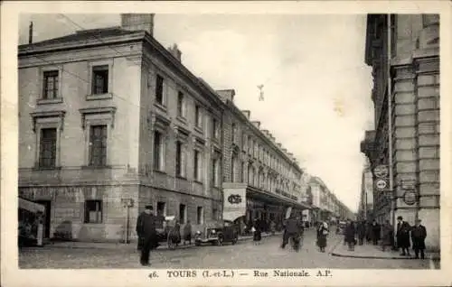 Ak Tours Indre et Loire, Rue Nationale