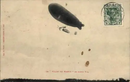 Ak Airship City of Nancy im vollen Flug